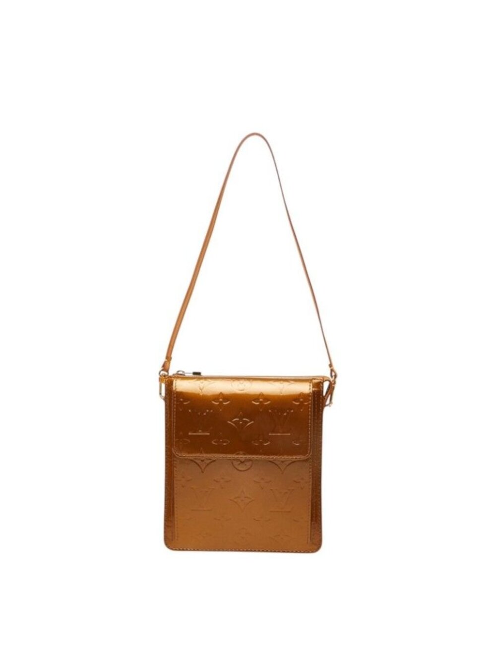 Louis Vuitton Monogram Vernis Shoulder Bag Blanc Brown Patent Leather